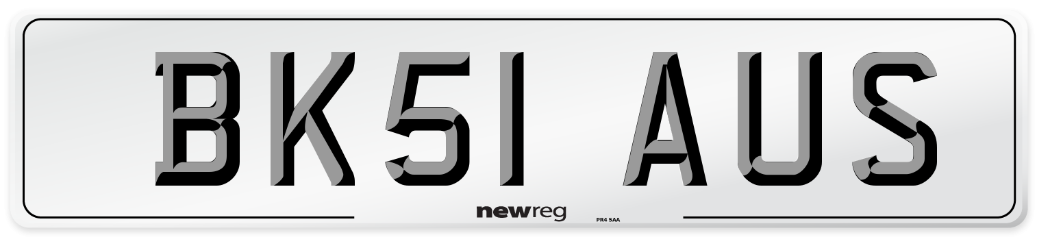 BK51 AUS Number Plate from New Reg